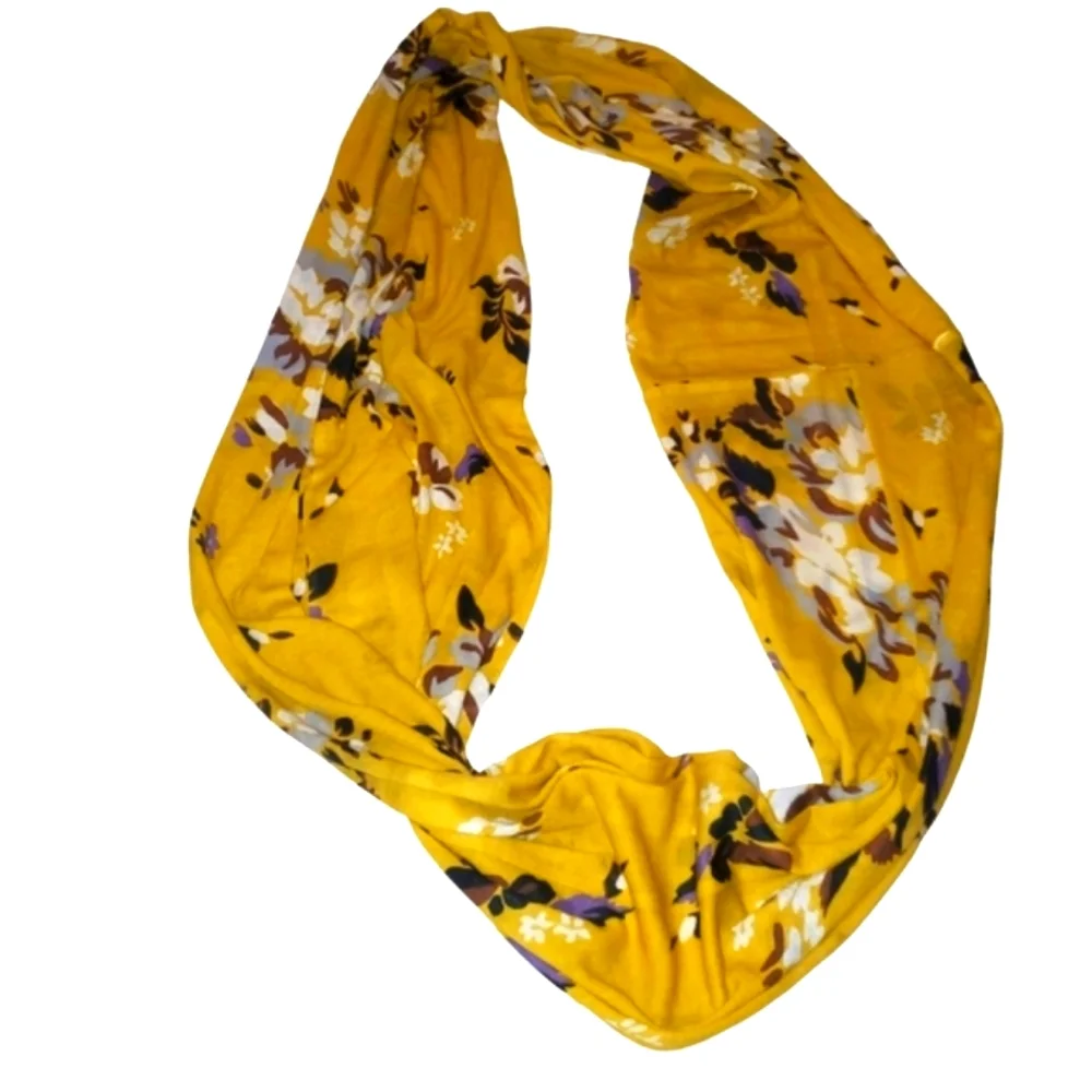 🔥Anthropologie Porridge Mustard/‎ Brown/Cream/ Lavender Floral Infinity Scarf